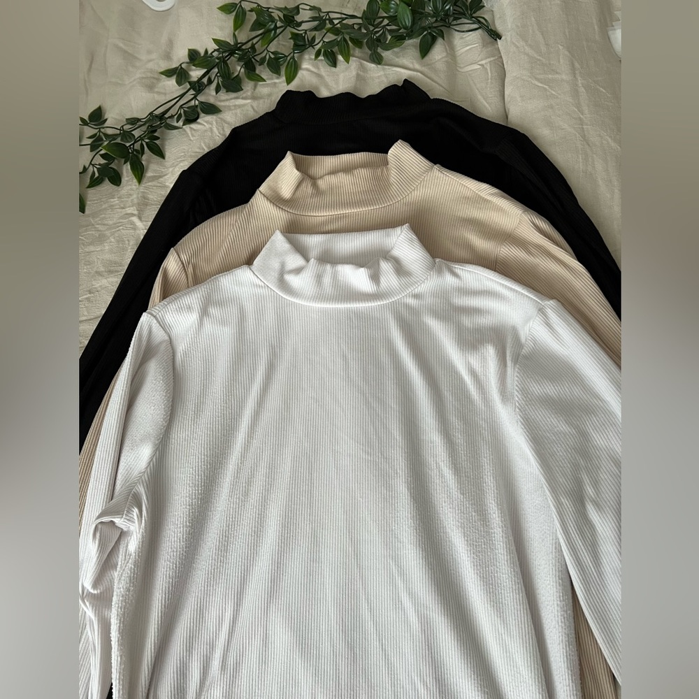 3 pack ribbed turtleneck